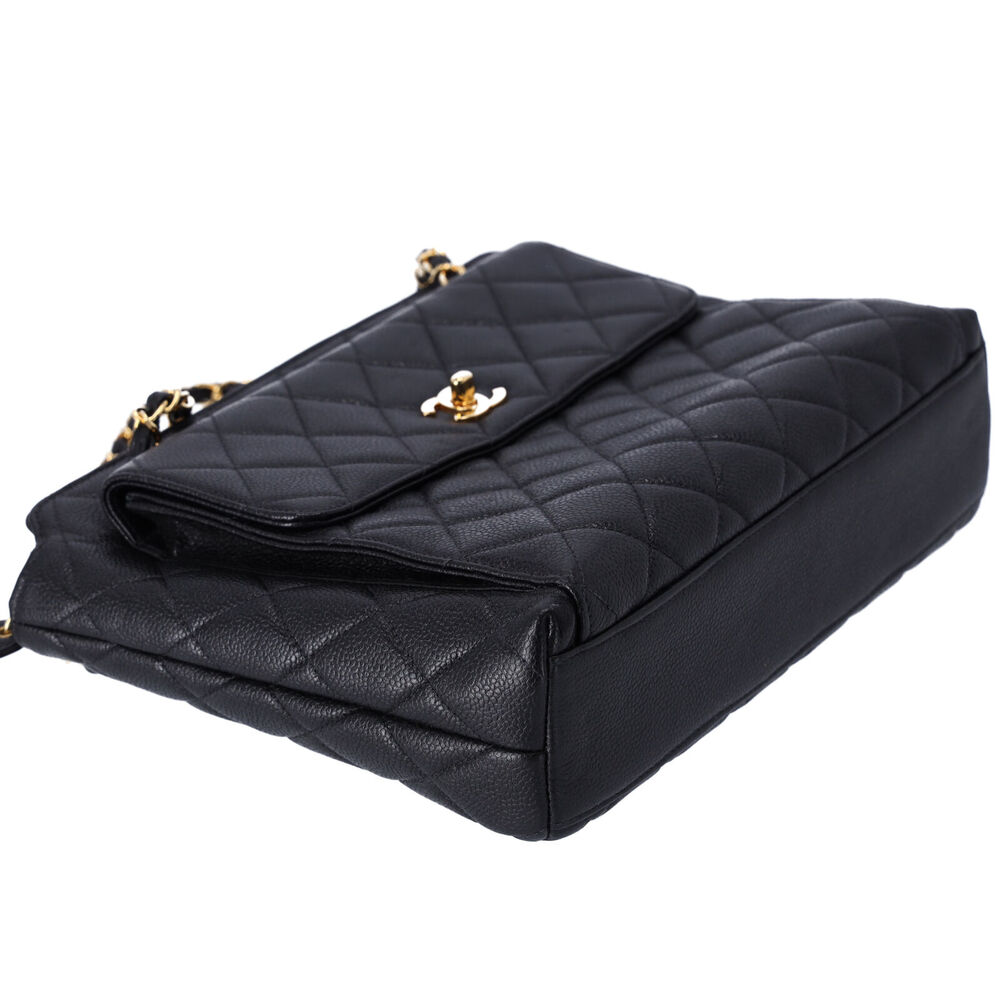 Chanel Classic Front Pocket Small Chain Shoulder Tote Quilted Caviar Leather - Picture 10 of 11